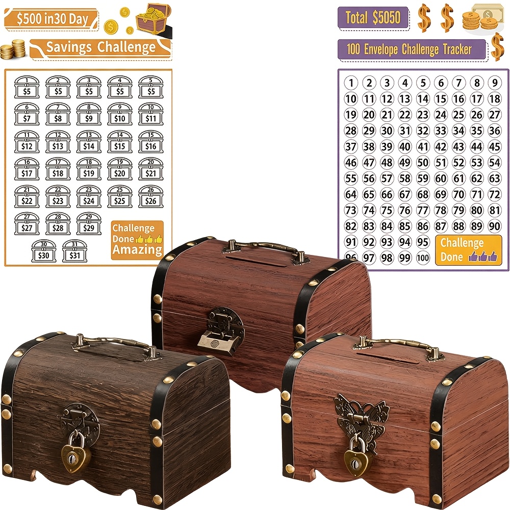 Wooden Treasure Box Decorative Jewelry Storage Box
